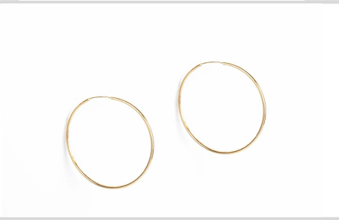 Hoop Earrings Yellow Gold Medium Size