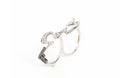 White Gold 4 Fingers Smoking Gun Ring with Diamonds