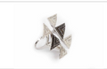 White & Black Gold Muse Ring with Diamonds