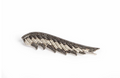 Gold Feather Pendant with Black & White Diamonds