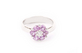 White Gold Ring with Diamond Flower