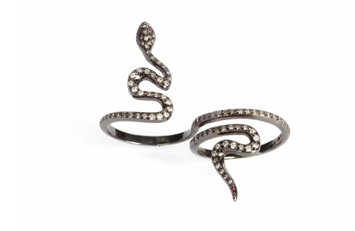 Black Gold Double Finger Snake Ring