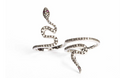 Double Finger White Gold & Diamonds Snake Ring
