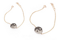 White Gold Yin Yang Sign with Diamonds Bracelet