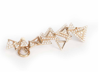 Rose Gold Single Earring Triangular Shaped