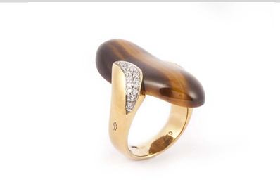 Tiger Eye Diamonds Ring