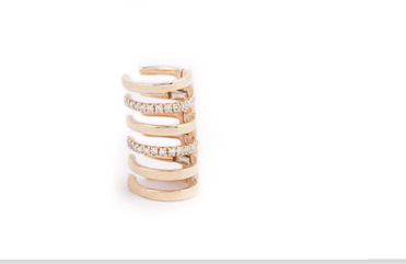 Pink Gold Stripe Cartilage Single Earring