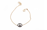 Black Gold Peace & Love Sign with Black Diamonds