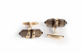 Cufflinks on Yellow Gold with Smokey Quartz