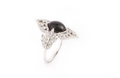 White Gold Ring With Diamonds & Meteorite