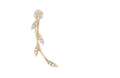 White Gold Single Earring With Flower & Diamonds