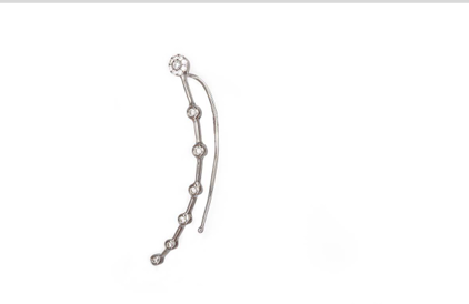 Black Gold Single Earring With Diamonds