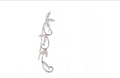 White Gold Single Earring With Flowers