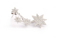 White Gold Single Earring With Stars